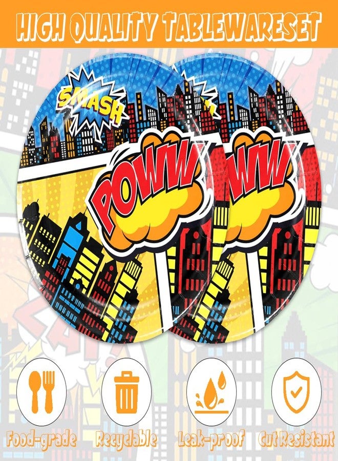 Ldcx Super City Heroes party decoration，Party Tableware For Superheroes，Hero themed party cutlery Set Hero Action One-time decoration for a birthday baby shower - Image 5