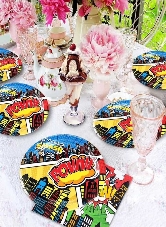 Ldcx Super City Heroes party decoration，Party Tableware For Superheroes，Hero themed party cutlery Set Hero Action One-time decoration for a birthday baby shower - Image 3