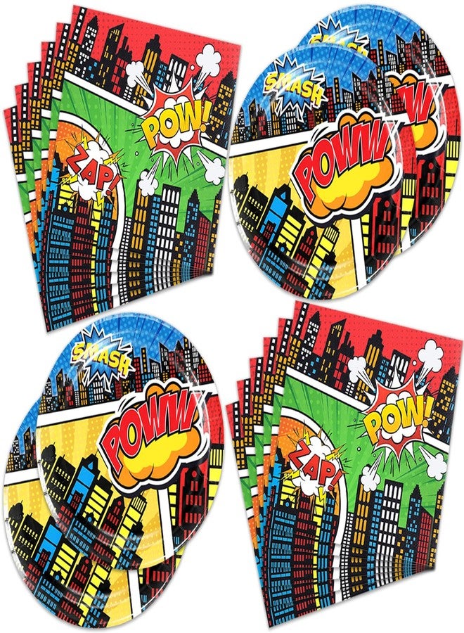 Ldcx Super City Heroes party decoration，Party Tableware For Superheroes，Hero themed party cutlery Set Hero Action One-time decoration for a birthday baby shower - Image 2