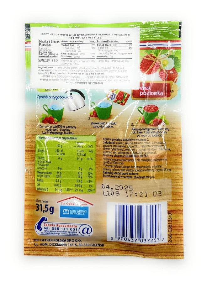 Dr. Oetker Dr Oetker Slodka Chwila Kisiel Wild Strawberry 5-pack 5x31.5g/5x1.1oz Eastern European Jelly Dessert - Image 3