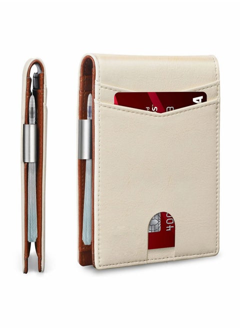 Wallet for Men Slim Larger Capacity with 12 Slots RFID Blocking Men's Wallet Minimalist Front Pocket Bifold Leather with ID Window Gift Box