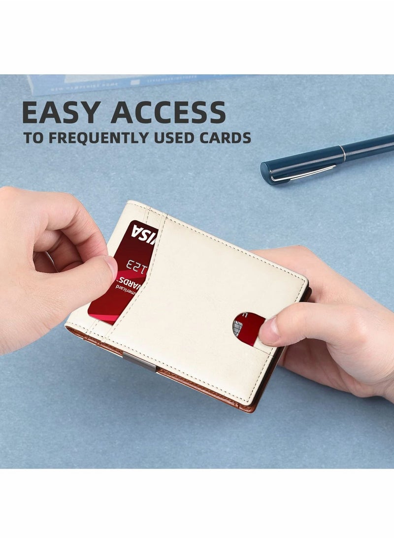 MIXDE - Wallet for Men Slim Larger Capacity with 12 Slots RFID Blocking Men's Wallet Minimalist Front Pocket Bifold Leather with ID Window Gift Box - Image 1