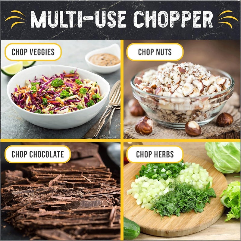 Checkered Chef Salad Chopper Tool with Cover, Mezzaluna Knife Stainless Steel Vegetable Rocker, Mincer, Cutter - Image 5