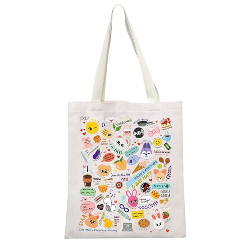 MEIKIUP Korean Group Makeup Bag Korean Group Fans Gift Stay Fandom Cosmetic Bag K-Drama Music Merchandise (Around World Tote Bag) - Image 1