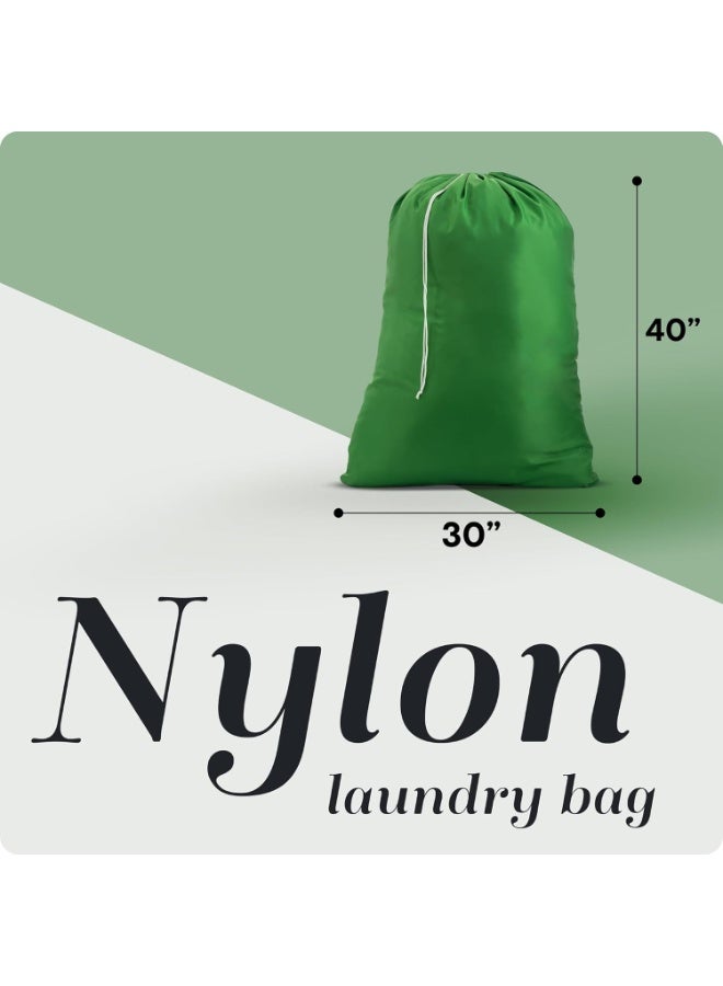 Handy Laundry Nylon Laundry Bag - Locking Drawstring Closure and Machine Washable. These Bags will Fit a Laundry Basket or Hamper and Strong Enough to Carry up to Three Loads of Clothes. (Green) - Image 2