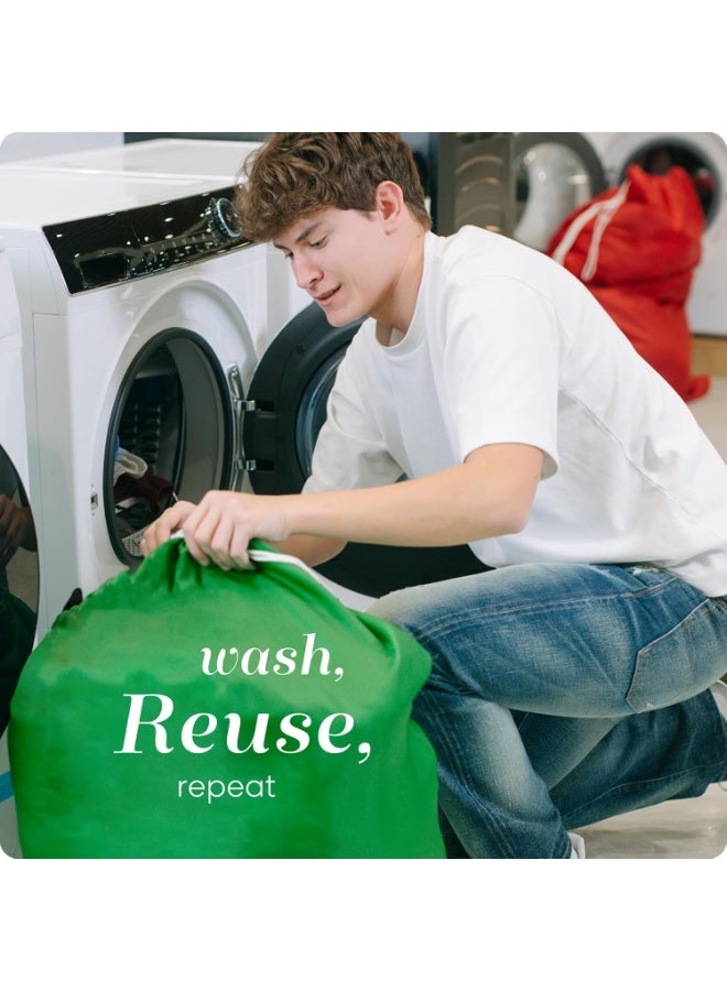 Handy Laundry Nylon Laundry Bag - Locking Drawstring Closure and Machine Washable. These Bags will Fit a Laundry Basket or Hamper and Strong Enough to Carry up to Three Loads of Clothes. (Green) - Image 5