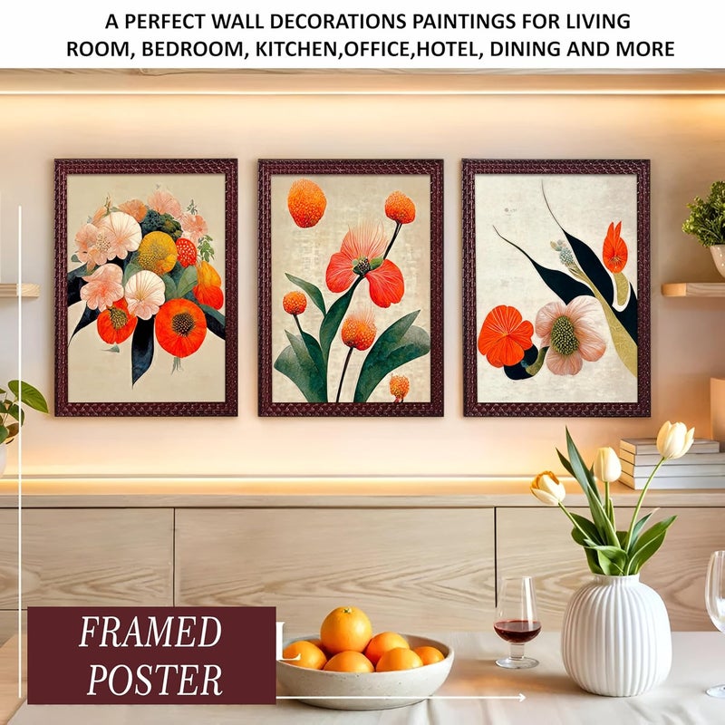 Rousrie Framed Art Painting For Home, Living Room, Hall | Traditional Paintings With Frame For Home Decor (Floral D2) - Image 3