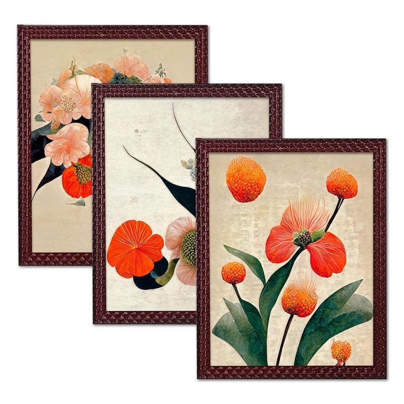 Rousrie Framed Art Painting For Home, Living Room, Hall | Traditional Paintings With Frame For Home Decor (Floral D2) - Image 1