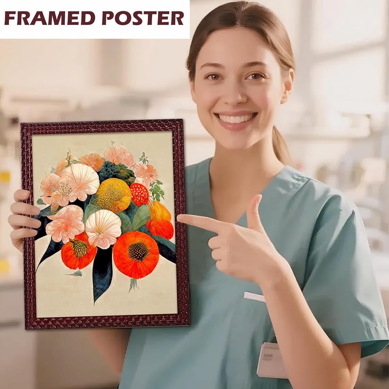 Rousrie Framed Art Painting For Home, Living Room, Hall | Traditional Paintings With Frame For Home Decor (Floral D2) - Image 5