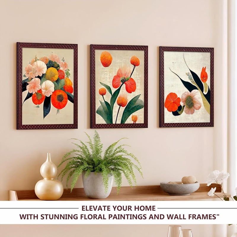 Rousrie Framed Art Painting For Home, Living Room, Hall | Traditional Paintings With Frame For Home Decor (Floral D2) - Image 2