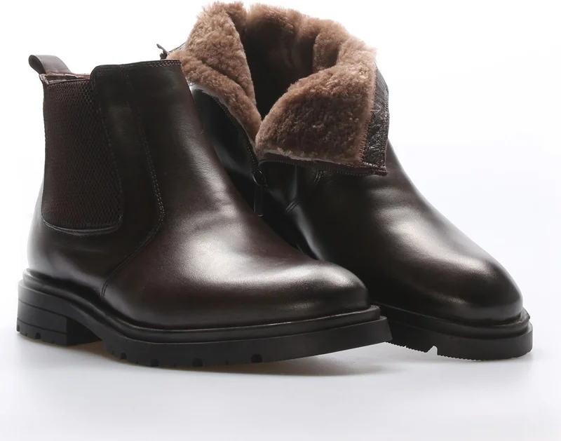 فاست ستيب Leather Fur Men's Sports Boots 951KMA99
