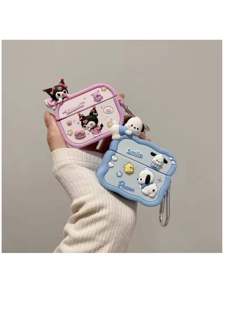Case Soft Silicone Shockproof Cover for Apple Airpods Pro 2nd, New 3D Cute Cartoon Creative Fun Case with Keychain Design  - Image 5