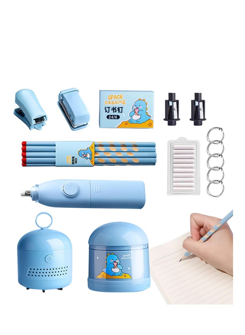 Electric Stationery, Automatic Stationery Set, Pencil Sharpener Vacuum Cleaner, Electronic Stationery Kids, Electric Desktop Stationery, Stationery Set Boys, Electric Pencil Sharpener Set - Image 1