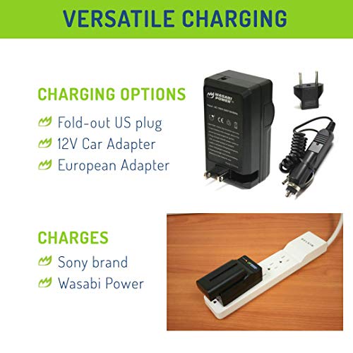 Wasabi Power Battery (2-Pack) and Charger for Sony NP-F330, NP-F530, NP-F550, NP-F570 (L Series) and CN-160, CN-216, CN126 Series & Atomos Ninja V, Shinobi, Shogun 7, BMPCC 6K Pro and More - Image 5