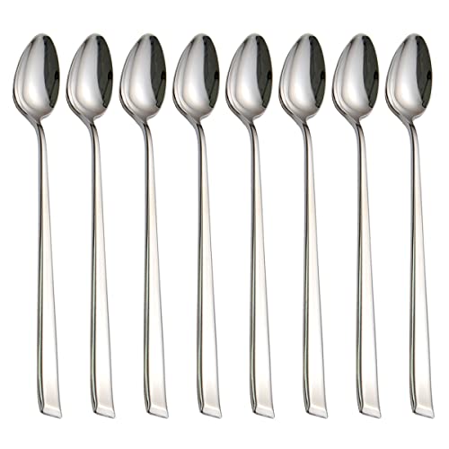 faderic Iced Tea Spoon 8 PcsStirring Spoons1810 Stainless Steel Mixing Spoon79Inch Long Handle SpoonsSilver
