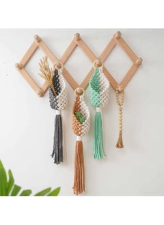 Beauenty Boho Wall Hanging Basket Handicraft Multipurpose Garden Decoration Hanging Ornament for Bathroom Kitchen Home Patio Office  - Image 5