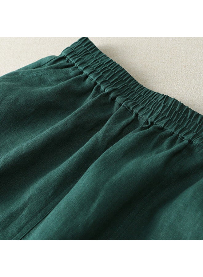 XINYANG Summer Solid Color High Waist A-line Skirt With Slit, Elastic Waist Midi Skirt For Women - Image 4