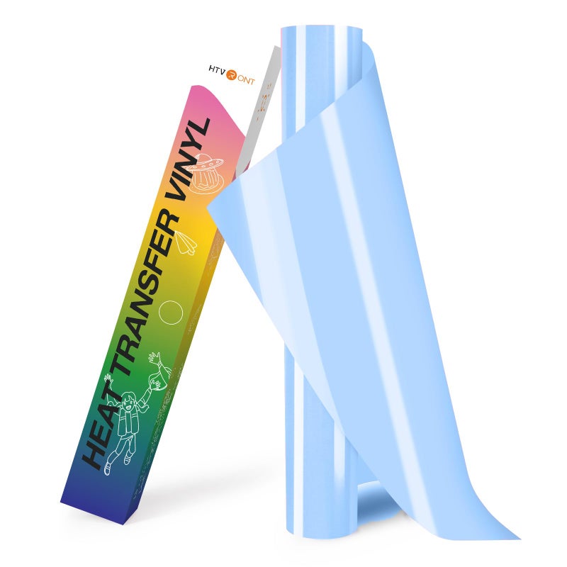 HTVRONT HTV Heat Transfer Vinyl 12 x 8ft Blue HTV Vinyl for Shirts Iron on Vinyl Compatible with Cricut Cutting Machine Easy to Cut Weed for Heat Transfer Design Misty Blue