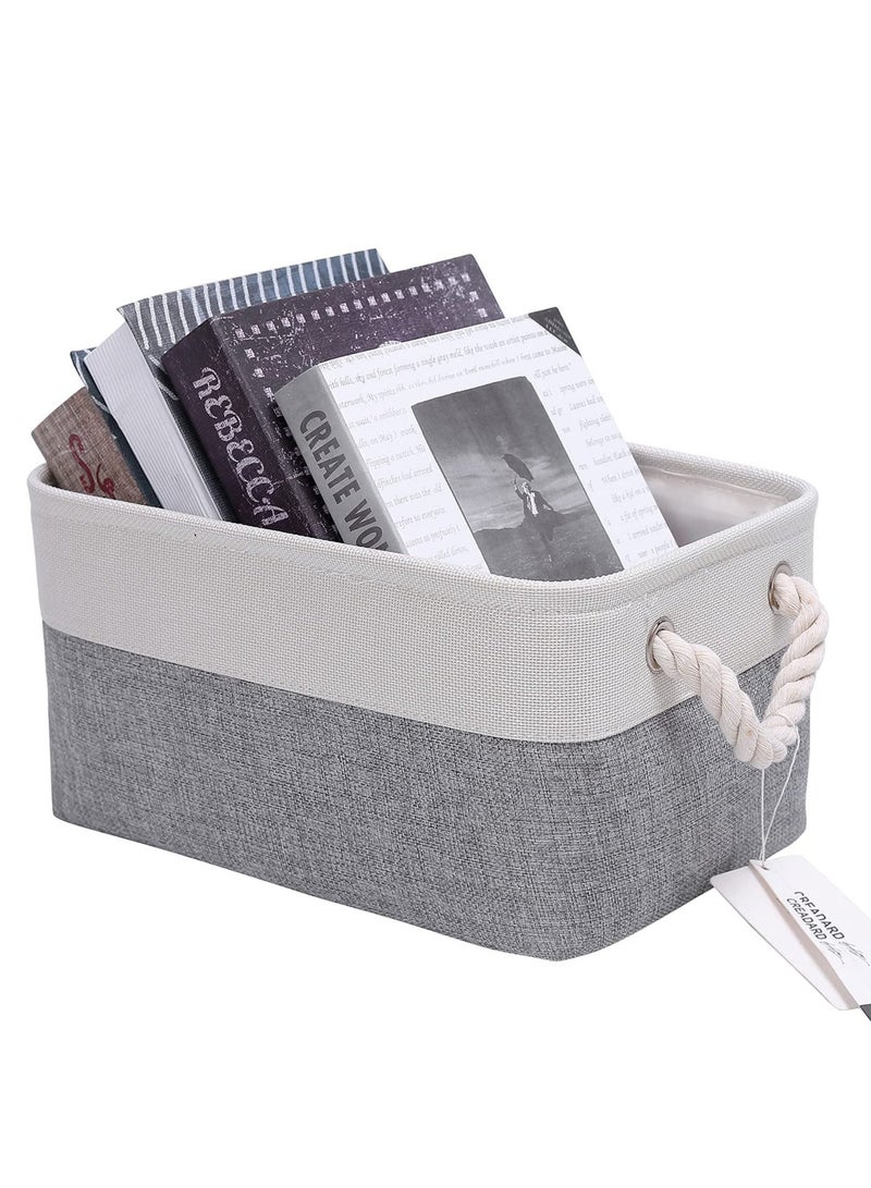ميكسد Home Fabric Storage Bin with Drawstring Closure and 2 Bold Handles, Collapsible Large Canvas Storage Baskets for Organizing Shelf Nursery Home Closet - Image 1