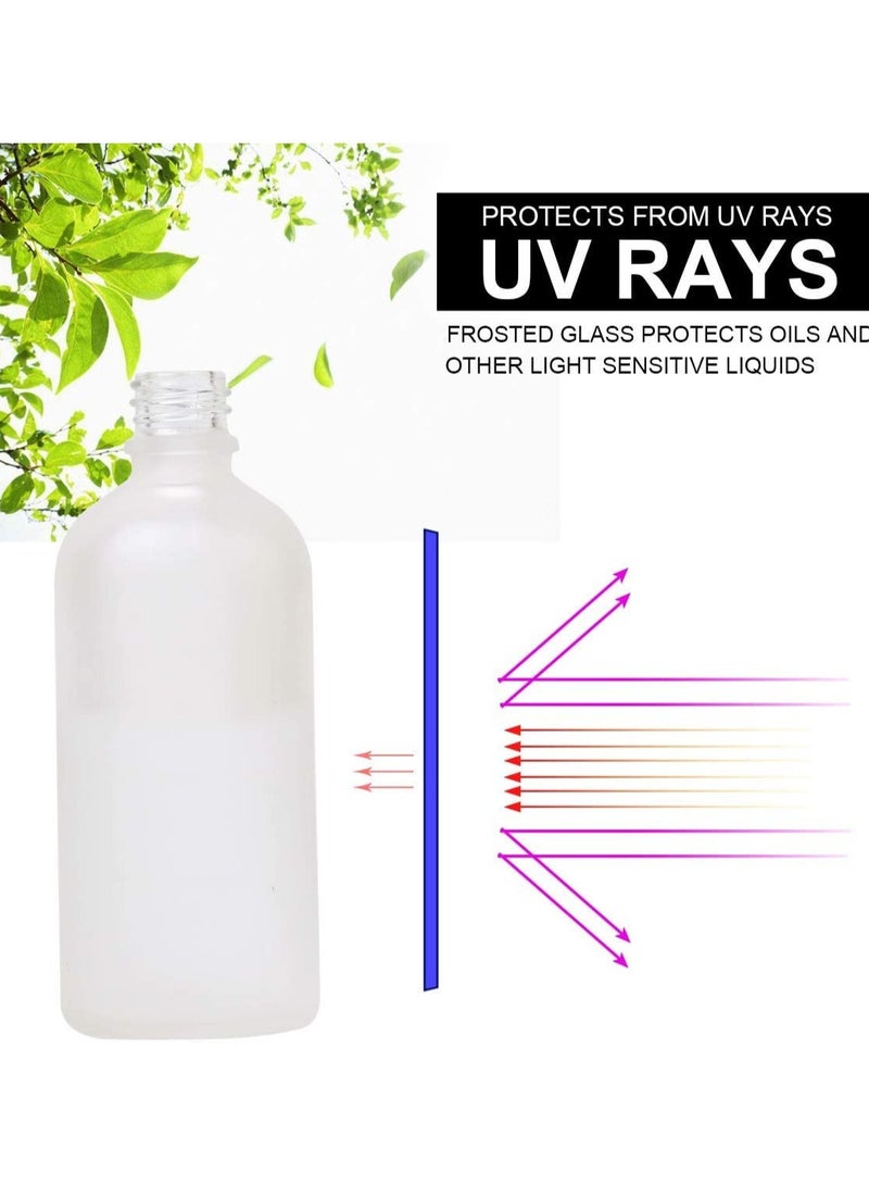 100ml Frosted Glass Spray Bottles, 2-Pack Leak Proof Travel Containers with Caps, Refillable for Perfume, Essential Oils, Makeup Toner, and Hair Products (Silver)  - Image 4