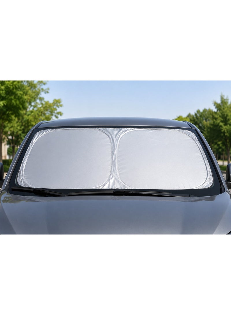 SolidX Car Windshield Sunshade 150x75cm Square– Foldable Nylon Auto Sun Screen with UV Protection & Heat Reduction for Front Windshield - Image 1