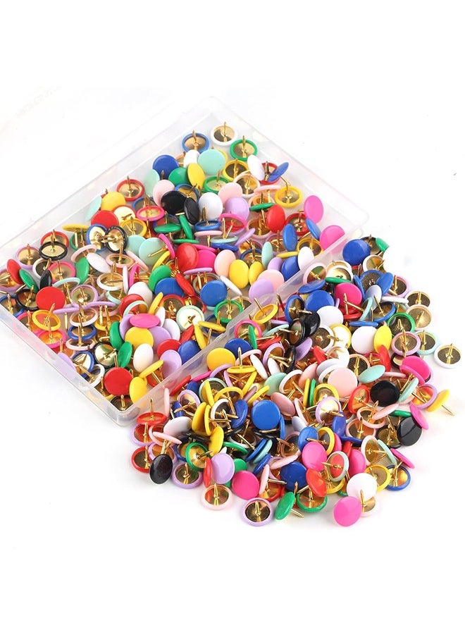 Organizer - 300 Push Pins for Cork Board, Flat Thumb Tacks for Posters, Bulletin Board Tacks, Colorful Push Pins for Office School & Personal Use - Image 1