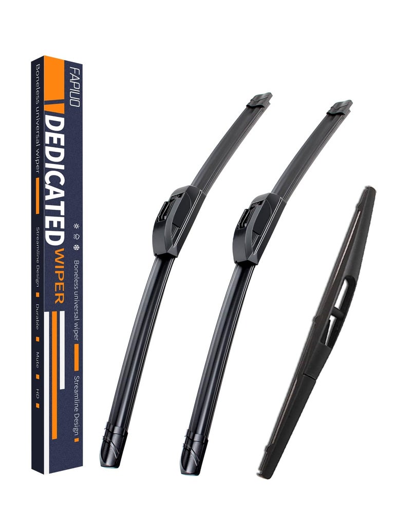 Replacement for Mitsubishi Lancer 20102015 Silent Wipers FAPIUO Front and Rear Windshield Wipers 261814 Full Blade Set 3 Pack