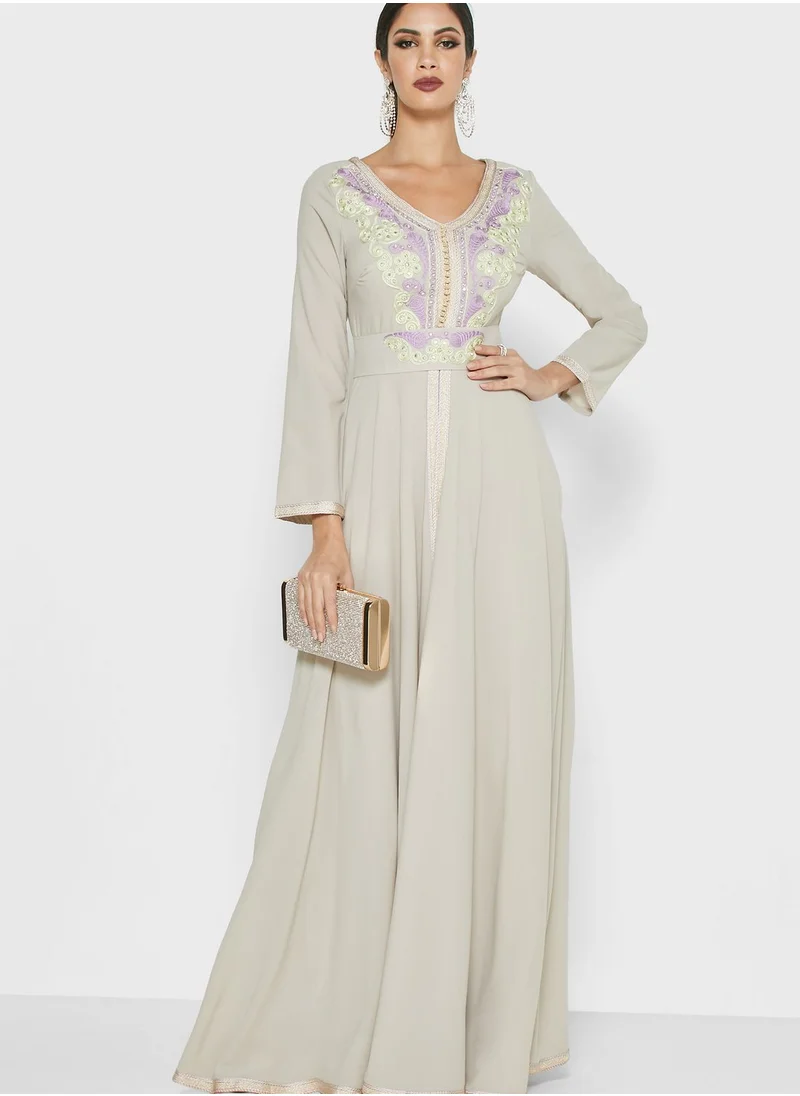 House of Moda Embellished Skater Dress