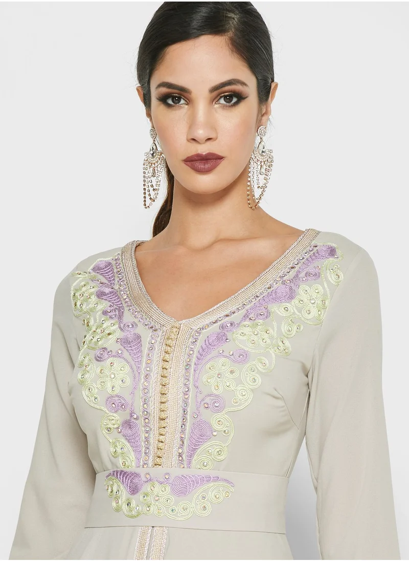 House of Moda Embellished Skater Dress