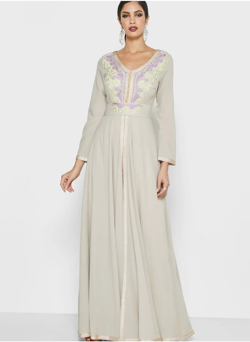House of Moda Embellished Skater Dress