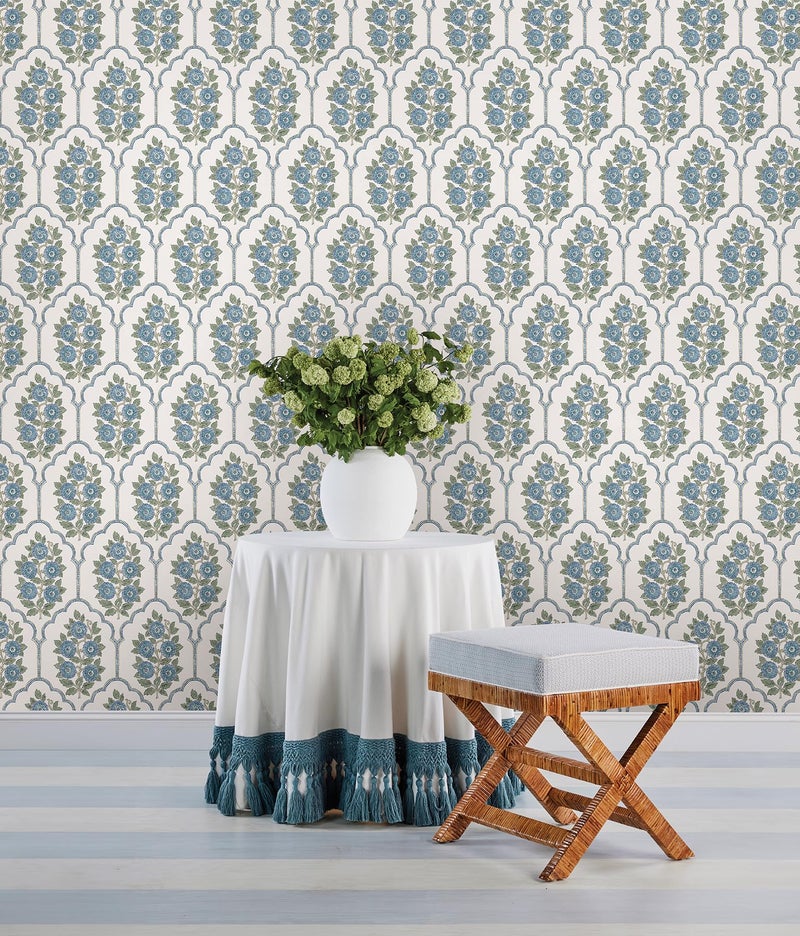 NuWallpaper x Society Social Floral Bazaar Green and Blue Peel and Stick Wallpaper, SSS6316 - Image 3