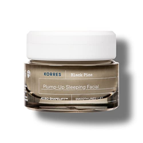 KORRES KORRES Black Pine 4D BioShapeLift Plumping Night Cream Firming Face Moisturizer for Women  Men Overnight Hydration Cream for SmootherLooking Skin Vegan Skincare DermatologistTested 135 Fl Oz