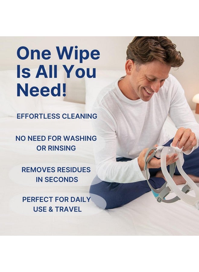 Snugell Snugell Unscented Travel CPAP Mask Wipes Antibacterial (150 Count) -100% Soft Cotton- Lint & Alcohol-Free,Skin Safe with Aloe Vera - Easy Opening CPAP Cleaner and Sanitizer for Masks, Tubes & Devices  - Image 2