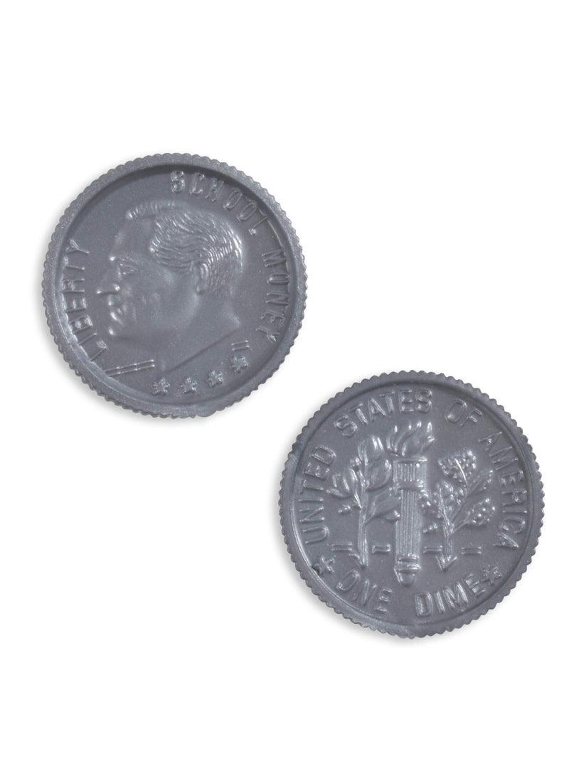 Play Coin Set - 94 Plastic Coins - Pretend Money Designed Like Real Currency - Count Change With Toy Money - Image 4