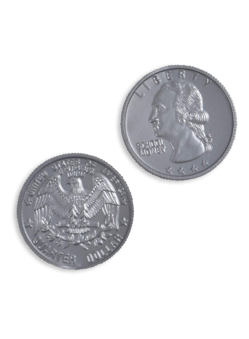 Play Coin Set - 94 Plastic Coins - Pretend Money Designed Like Real Currency - Count Change With Toy Money - Image 5