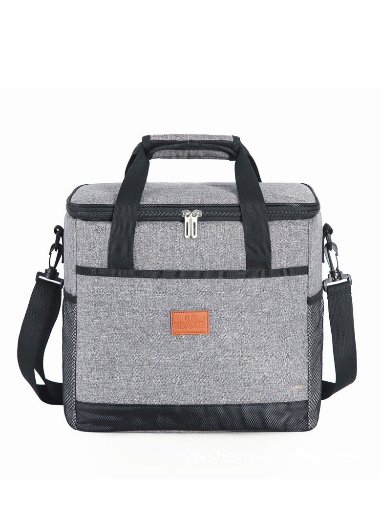 Insulated Meal Bag Insulated Lunch Bag Portable Outdoor Insulated Bag Oxford Cloth Thickened Waterproof(30*19*29CM,15L) - Image 1