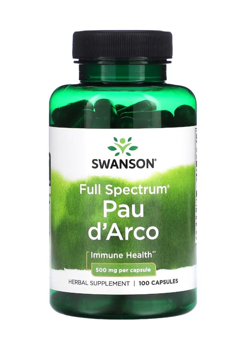 سوانسون كامل الطيف باو داركو 500 ملغ، 100 كبسولة - Image 1