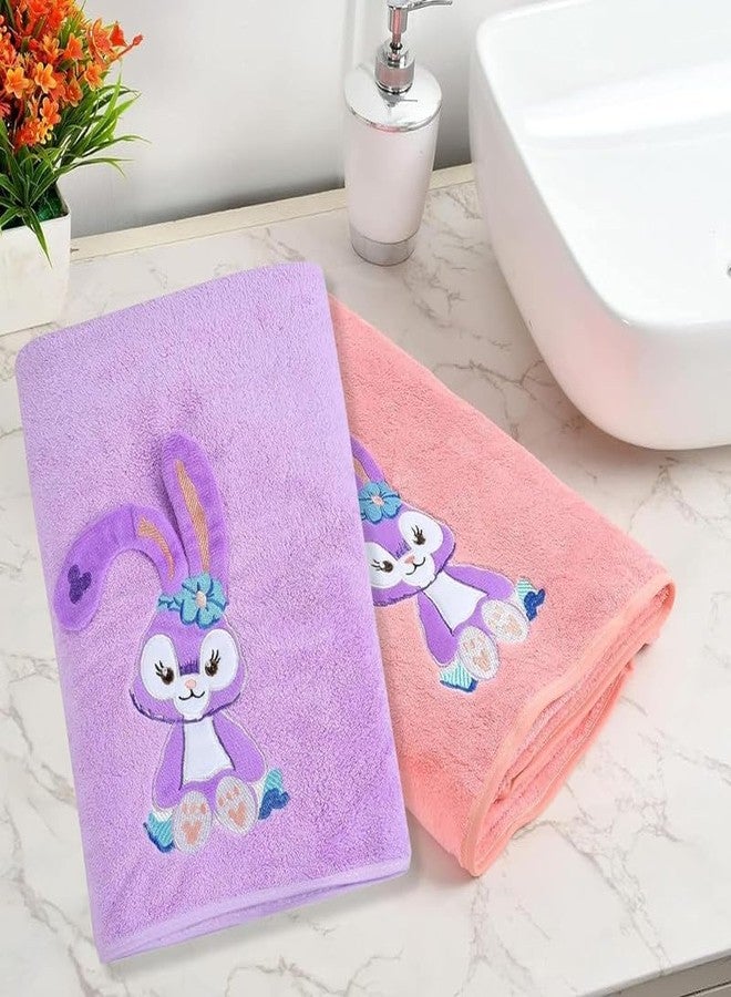 BEDSHED Microfiber Kids Bath Towels Quick Dry Super Absorbent Super Soft Bath Towel for Babies Toddler-Baby Towel for Boys and Girls (Purple/Pink, Pack of 2) - Image 1