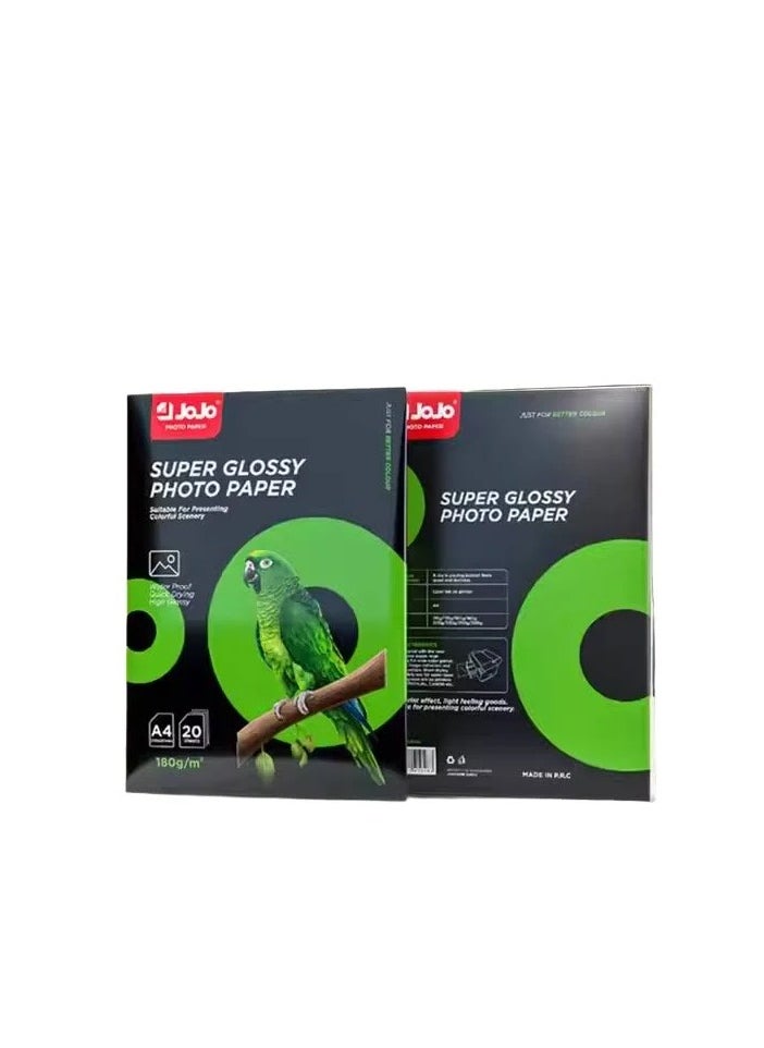 JOJO A4 Inkjet Photo Paper 180 GSM 20 Sheets  - Image 2
