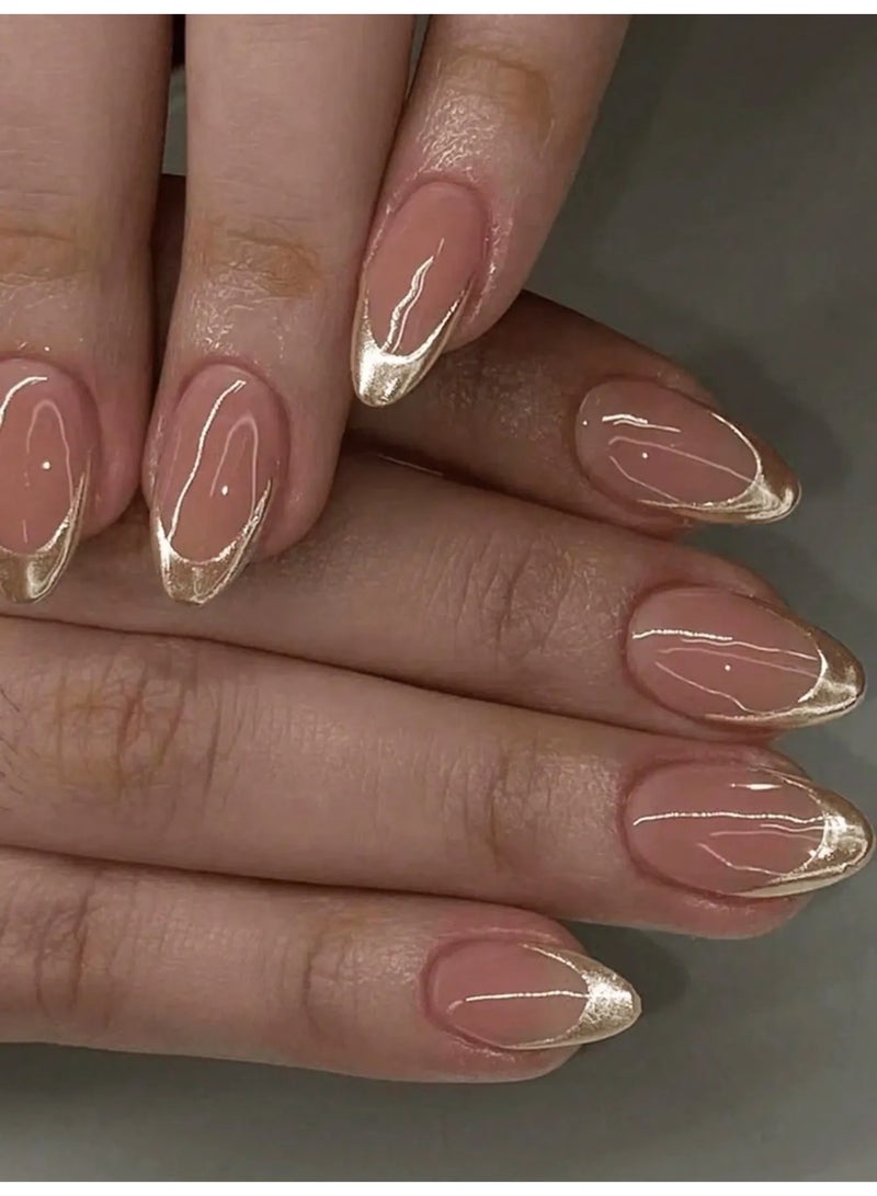 اظافر تركيب بشكل لوزي تحتوي العلبه على 24 ظفر مع مبرد اظافر و صمغ - Image 1