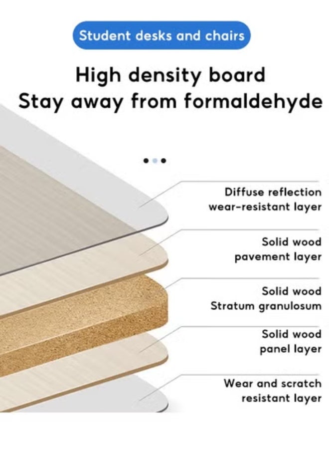 ريليو طقم مكتب وكرسي عملي للأطفال، مكتب دراسة مدرسي مريح قابل لتعديل الارتفاع مع حامل كتب ودرج تخزين للأولاد والبنات - Image 4