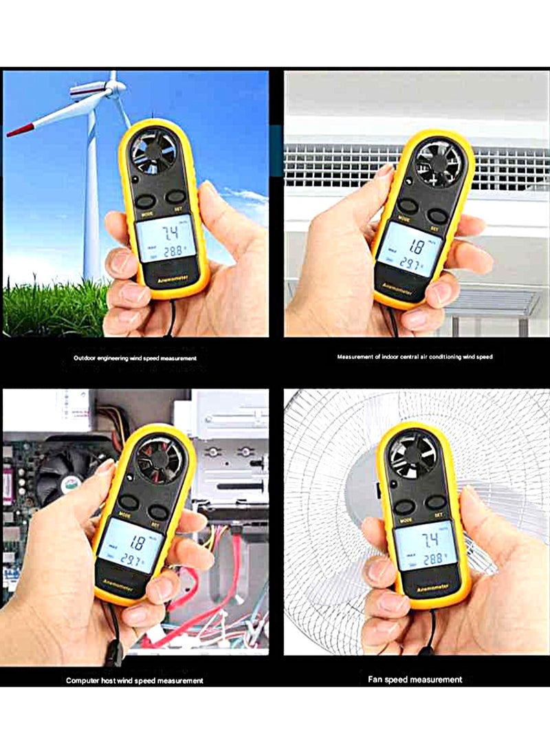 ELIKLIV - ELIKLIV GM816 Digital Anemometer | High-precision portable wind speed and temperature measuring instrument | Suitable for air conditioning/environmental protection/flight/engineering/fan - Image 1
