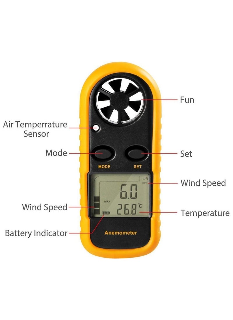 ELIKLIV - ELIKLIV GM816 Digital Anemometer | High-precision portable wind speed and temperature measuring instrument | Suitable for air conditioning/environmental protection/flight/engineering/fan - Image 1