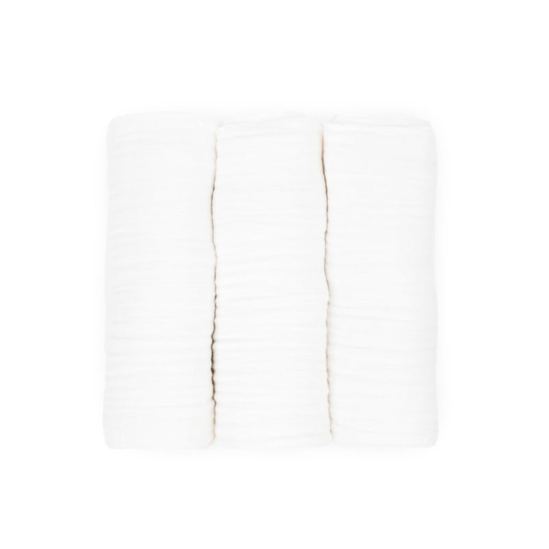 Little Unicorn Premium Muslin Swaddle Blanket 3 Pack | for swaddling, Play, Nursing & More | Giftable Set of 3 (White) - Image 4