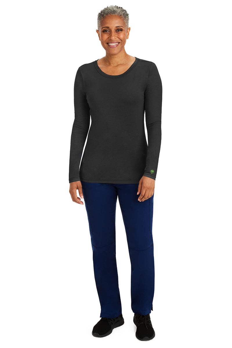 Healing Hands Women's Underscrub Soft Knit Melissa Longsleeve Scrub Tee with Breathable & Easy Care Fabric 5047, L, Black - Image 3