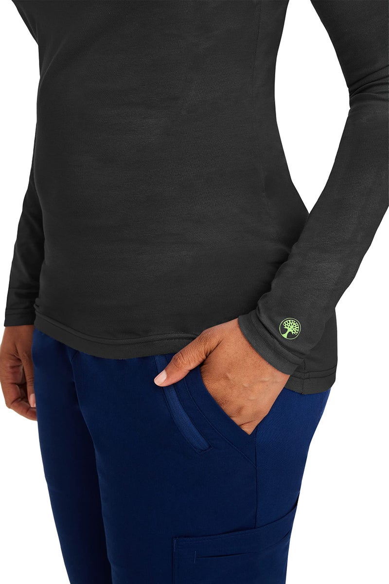 Healing Hands Women's Underscrub Soft Knit Melissa Longsleeve Scrub Tee with Breathable & Easy Care Fabric 5047, L, Black - Image 4
