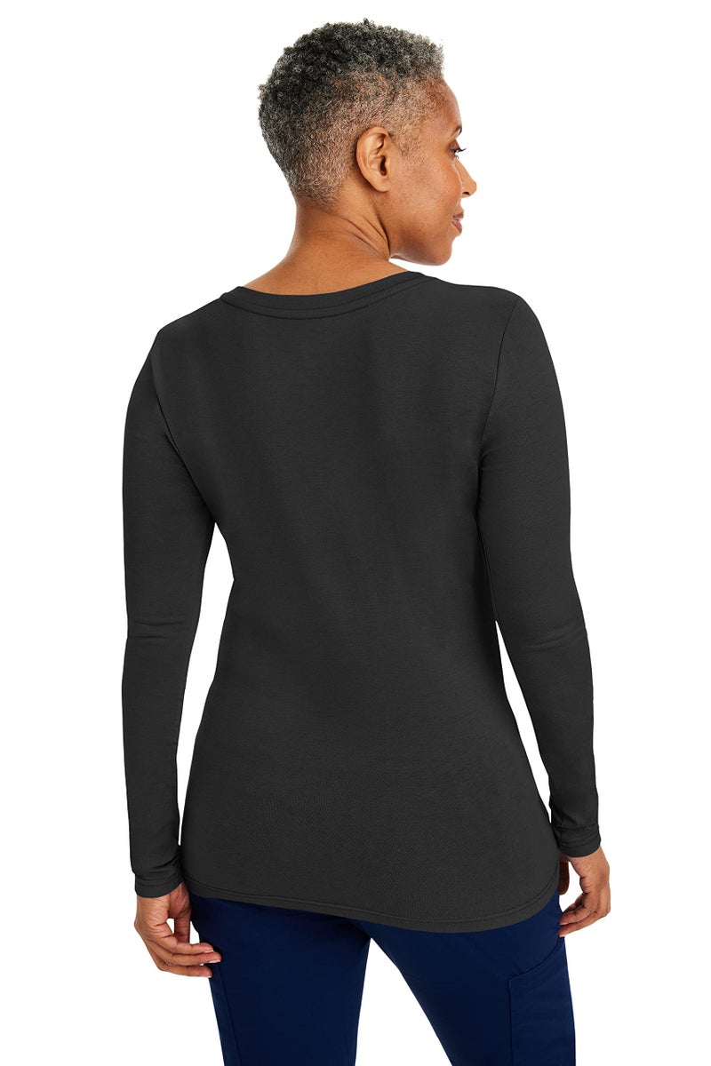 Healing Hands Women's Underscrub Soft Knit Melissa Longsleeve Scrub Tee with Breathable & Easy Care Fabric 5047, L, Black - Image 2