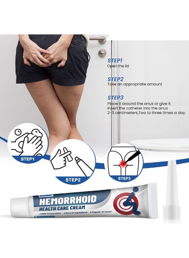 Sumifun Hemorrhoid Ointment 24-Hour Long Lasting Protection Fast Pain & Itch Relief Soothing Repair Mild Formula Internal External Hemorrhoids Fissure Daily Care with Applicator 20g - Image 2