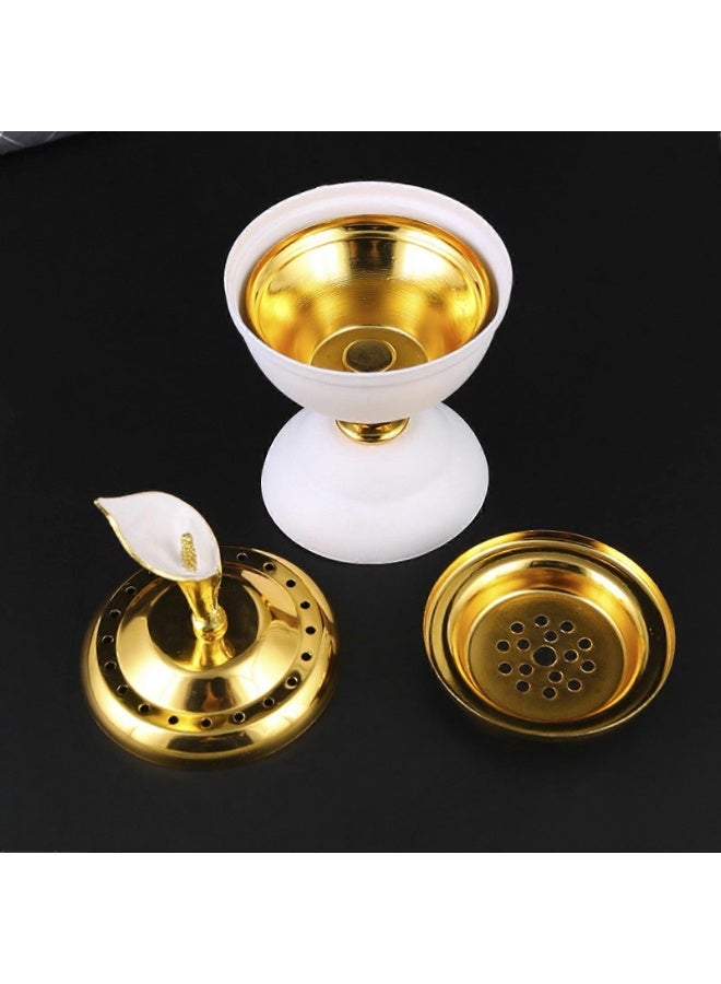 مبخرة بتصميم ذهبي وأبيض – ديكور فاخر ومعطر للمنزل والمكتب-978-80  - Image 2