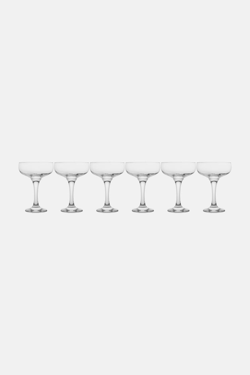 LAV 6 Pieces Misket Saucers Glass 235ml, Tranparent - Image 1